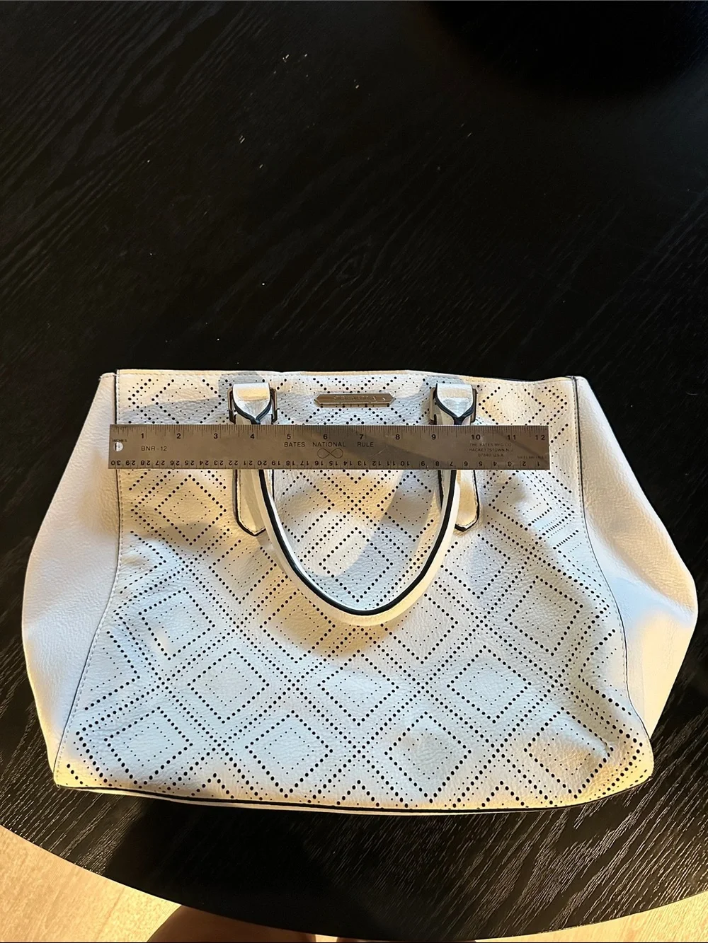 Steve Madden White geometric Satchel